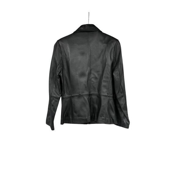 Vintage Retro 90’s Style Apt 9 Lambskin Leather Black Zip Up Jacket Womens Small - Picture 7 of 9
